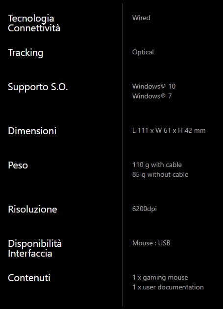 specifiche
